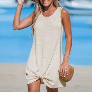 Cupshe Waffle Knit Hem Twist Cover-Up